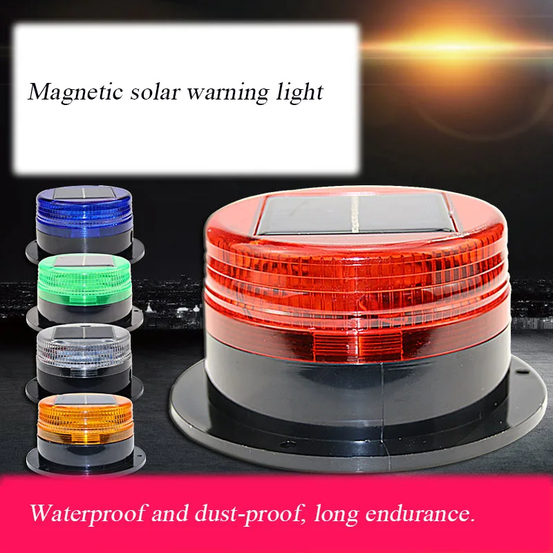 Magnetic Car Roof Blinking Light High-light Energy Efficient Night LED Solar Warning Light Emergency Signal Automatic Sensor