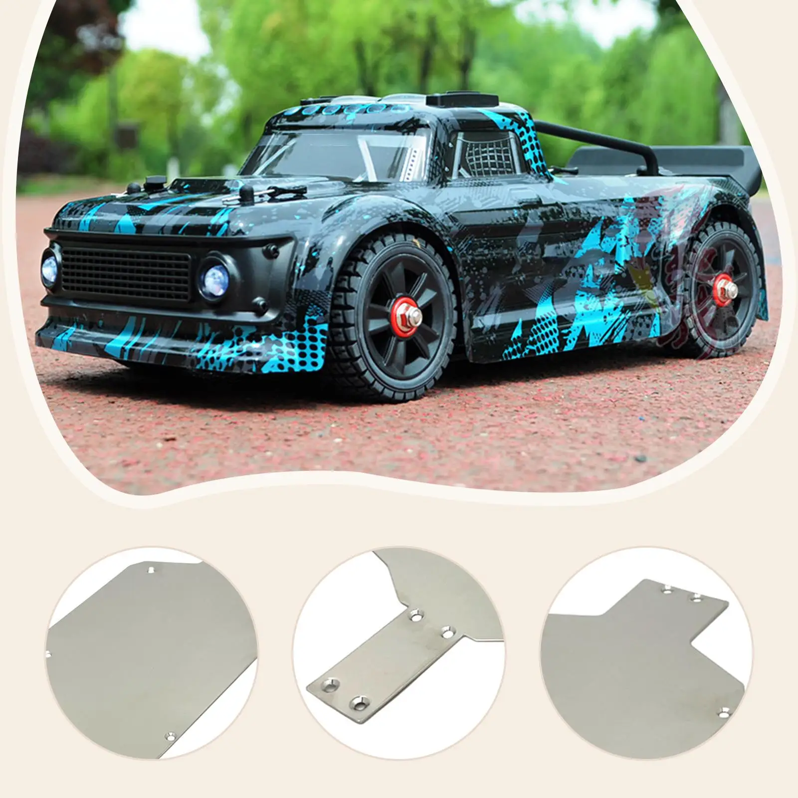 Acessórios para carro rc, placa de chassi de aço inoxidável para veículo em escala 1/14, peças de atualização diy, substituição