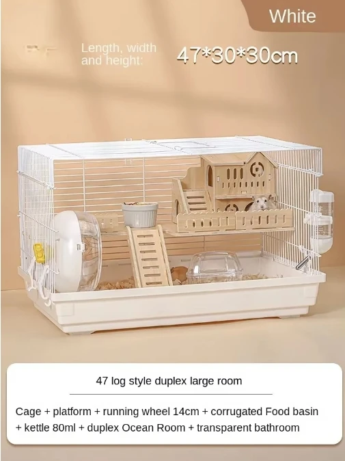 

Клетка для хомяка-джунгвара, клетка для маленького хомяка, специальная вилла из цельного дерева, большое пространство, роскошная двухслойная очень большая вилла