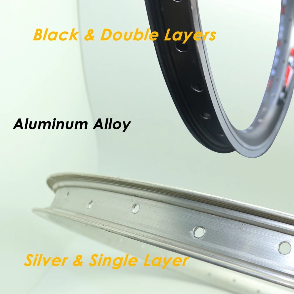 16 18 20 22 24 26 27.5 700C Bicycle Rim Silver Black 28/32/36 Holes Aluminum Alloy Double Layers A/V Disc/V Brake Customized