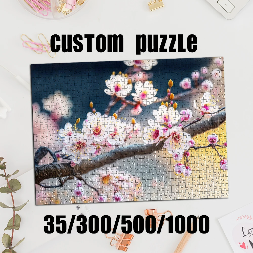 35/300/500/1000pcs Personalized Custom Photo Puzzle scenery photo Funny Adult Leisure Toys Gift
