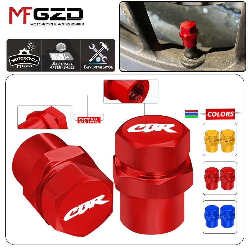 

For HONDA CBR250R CBR300R CBR500R CBR650F CBR650R Motorcycle Wheel Tire Valve Caps Airtight Covers cbr 250r 300r 500r 650f 650r