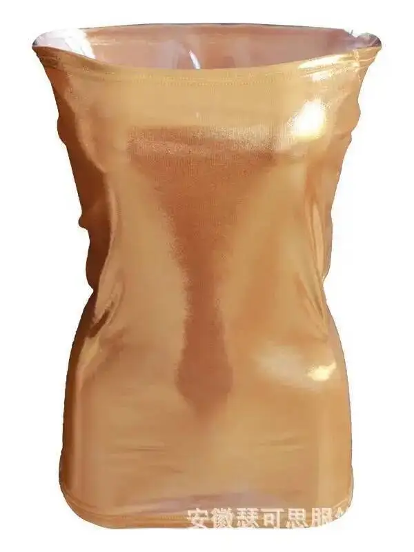 Sexy For Women Gold-Stamped Nightclub Outfit Shiny Tube Top Dress Couple's Battle Robe Dress Elegant Hot Sexy Women Tops M504