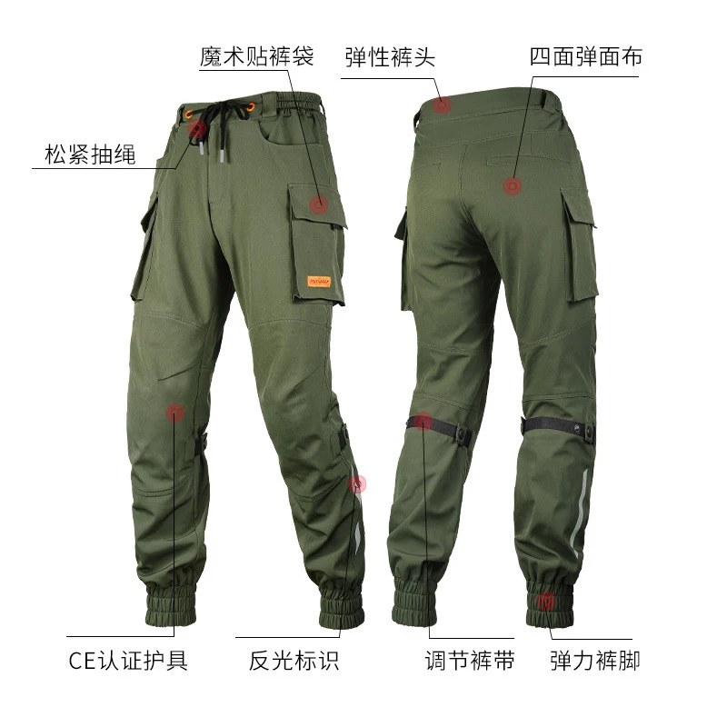 Motorcycle Riding Casual Overalls Off-Road Outdoor Fall Pants With CE Protective Gear Multi-Pocket Overalls Four Seasons