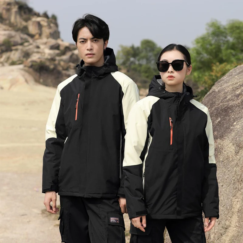 جديد الرجال الشتاء الصوف الدافئة انفصال مقنعين سترة شعار مخصص عادية في الهواء الطلق يندبروف سترة معطف الذكور LS-558