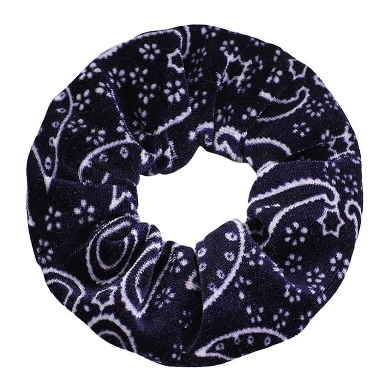 Korean Velvet Scrunchies Paisley Hair Scrunchy Hair Ties Accessories Elastic Hair Bands