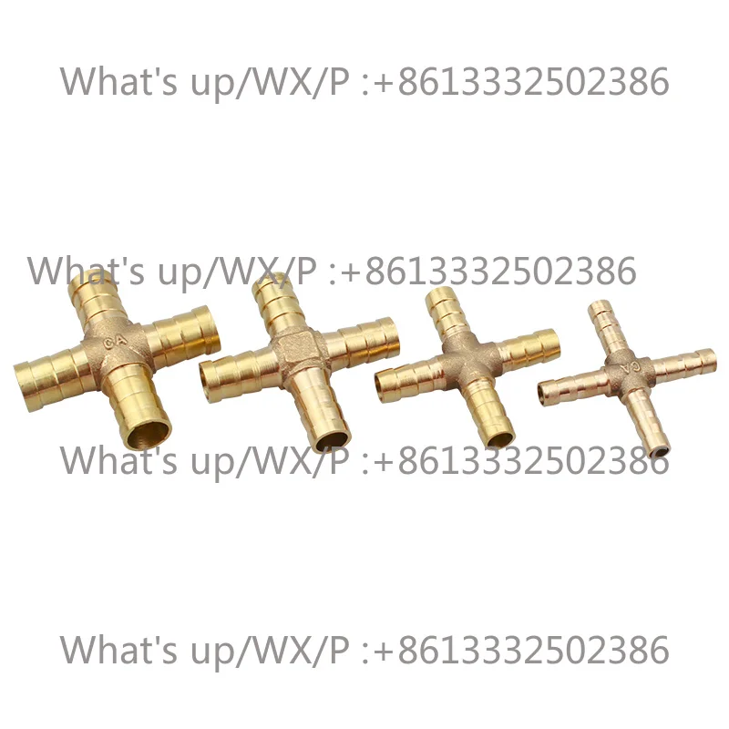 Copp-er pagoda conn-ector qui-ck plu-g stra-ight thro-ugh T-type tee four-way 6/8/10/12/16mm gas pi-pe ho-se he-ad 6pcs