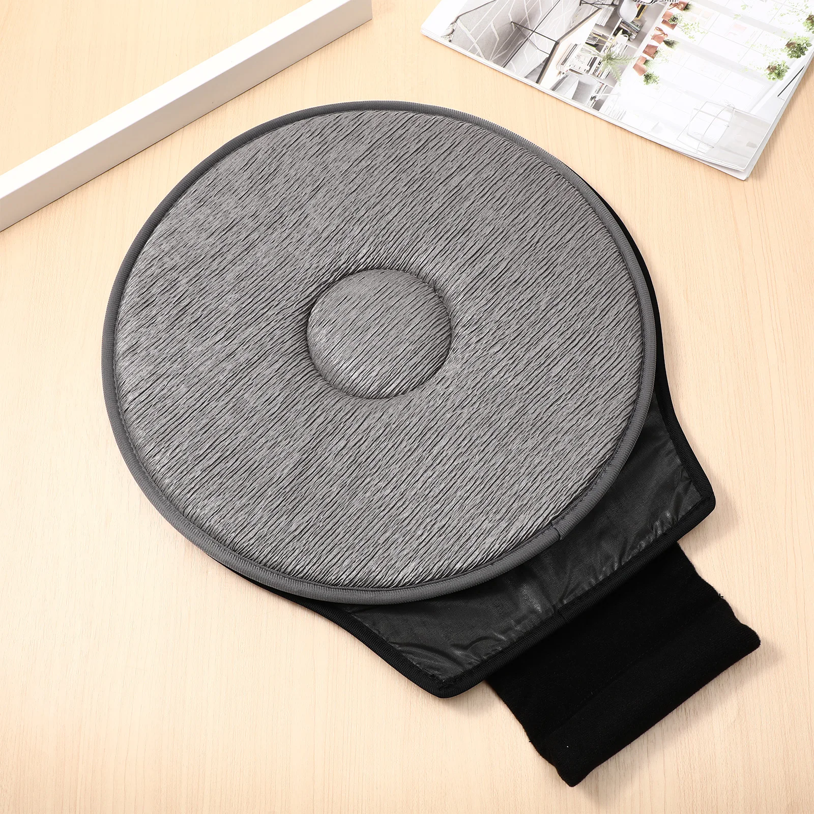 

360 Degree Rotating Car Seat Cushion Grey Ergonomic Anti Slip Swivel Pad for Home Office Auto Lightweight Portable
