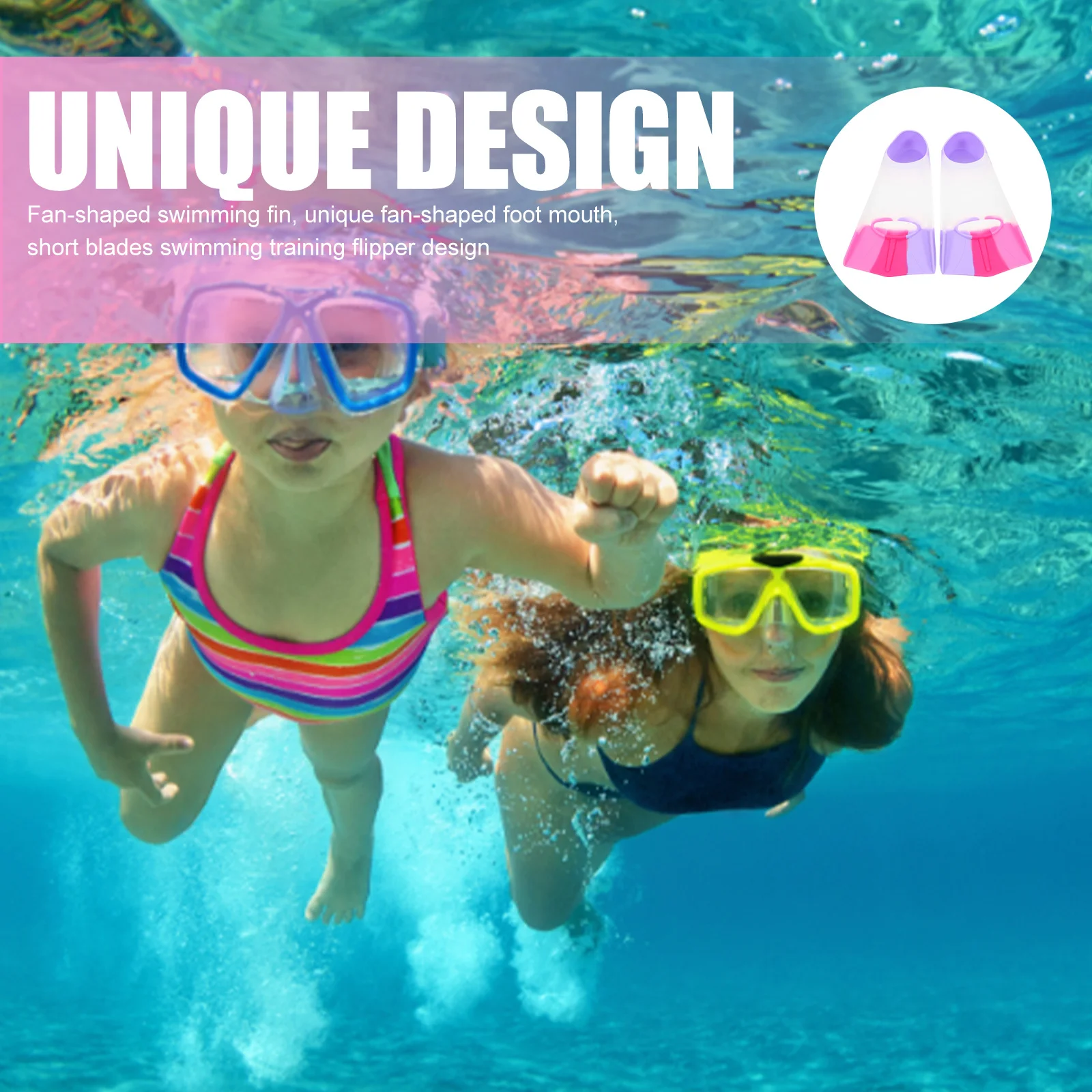 1 قطعة 1 زوج سيليكون كعب مفتوح الزعانف للغطس السباحة التدريب الغوص مروحة شكل زعانف شفرة قصيرة #5