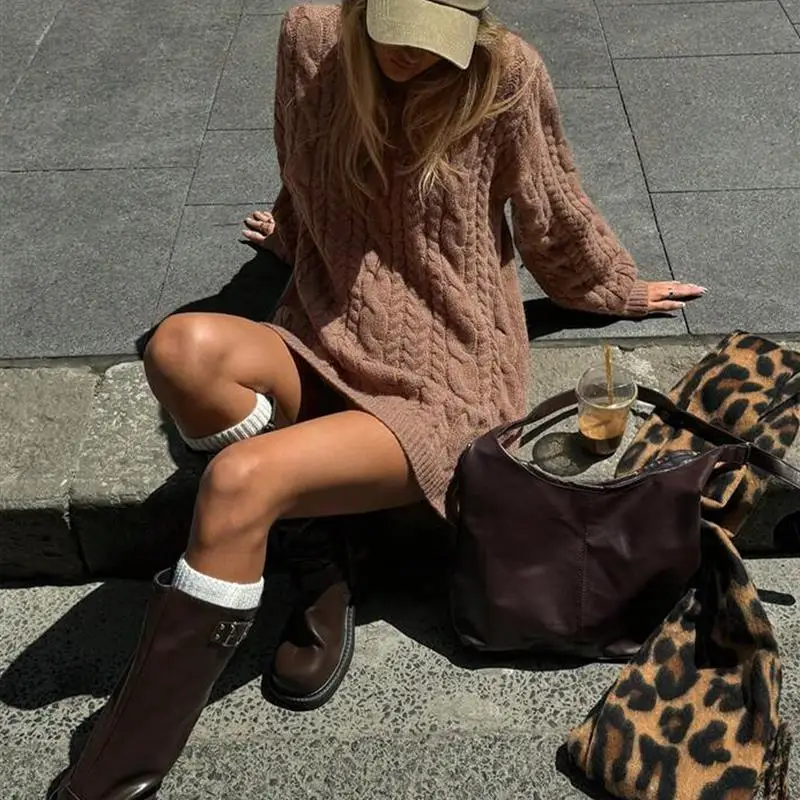 

Осенне-зимний вязаный свитер, круглый Ne, женский топ Faion Long Sve, независимая станция, Новое поступление eBay