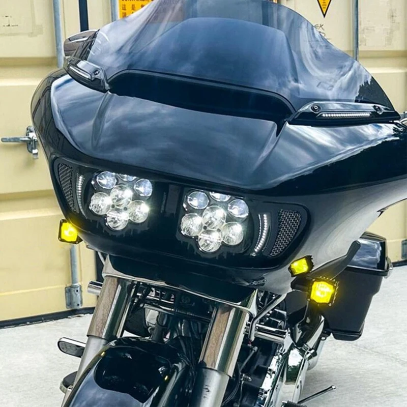 Super Sale Motorcycle Shark Demon LED Front Turn Signals for Harley Road Glide Special Limited FLTRK FLTRUSE FLTRT 2015-2023