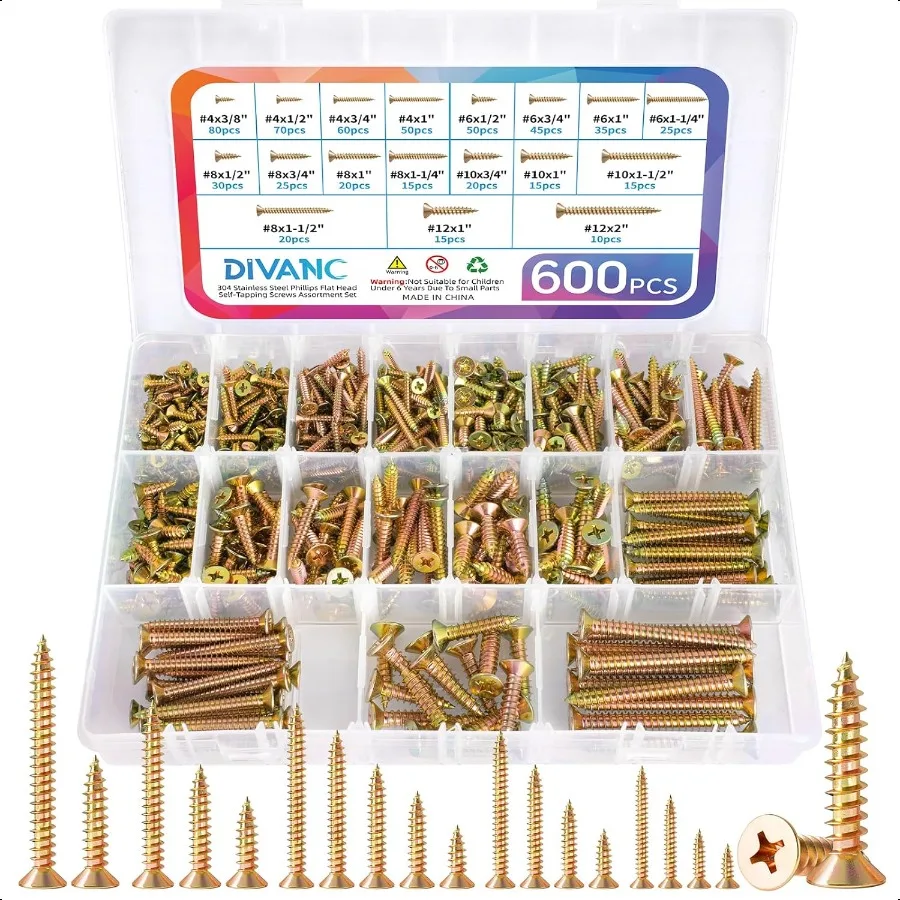 600pcs-stainl-steel-zinc-plated-wood-screws-assortment-kit-4681012-phillips-flat-head-sheet-metal-screws-self-tapping-screws-se