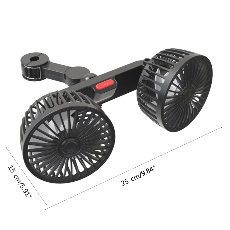 USB Fan Car Electric Clip Cooling Fans USB Powered 5V 2A 360 Degree Rotatable