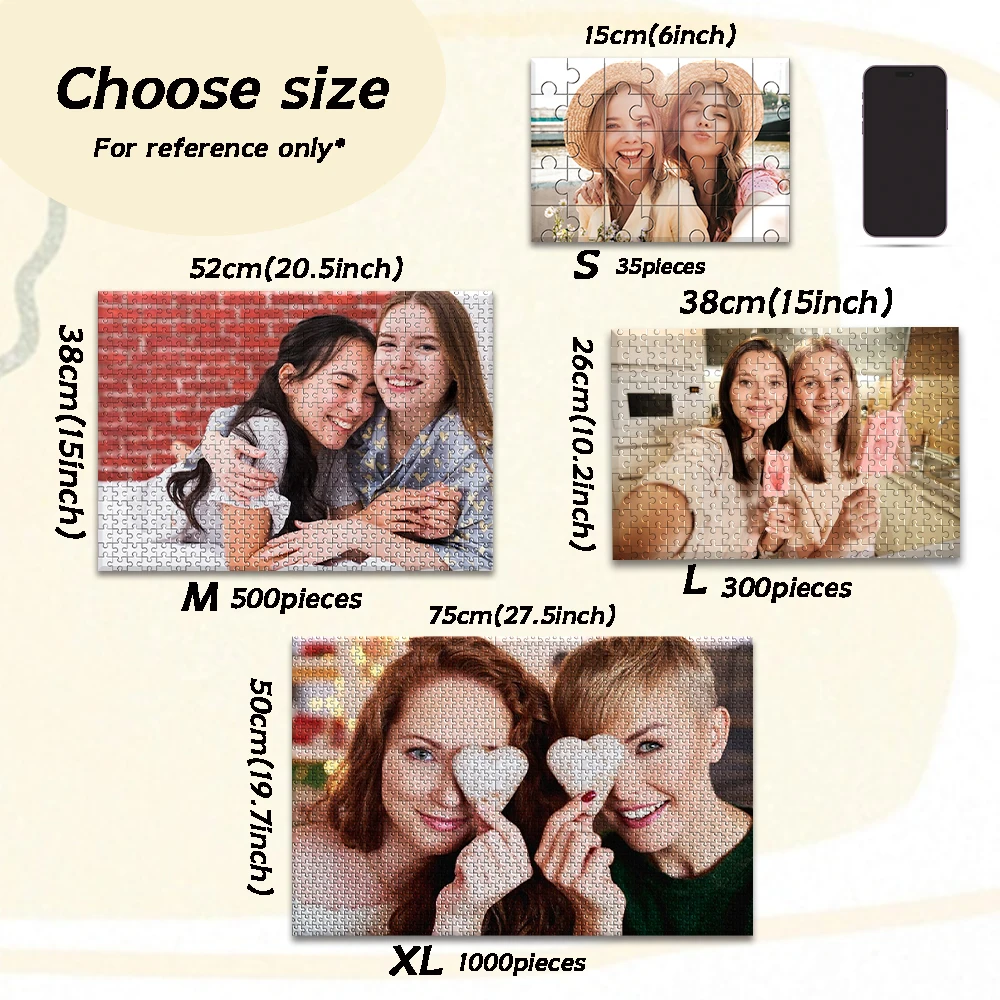 35/150/300/500/1000pcs cool sister Custom Photo Customized Picture Jigsaw puzzle Custom DIY Personalised Photo Puzzles