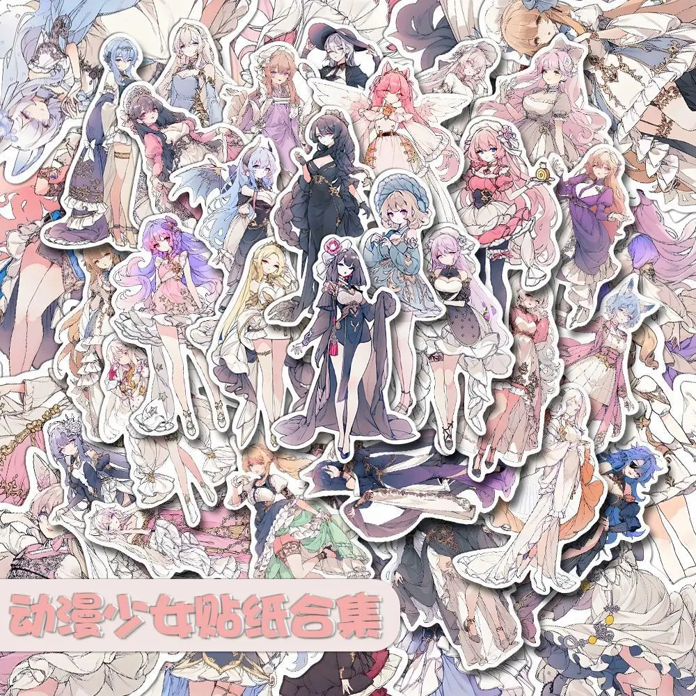 104 Uds dibujos animados chica dibujos animados estilo coreano Domi personajes Kawaii lindos pegatinas decorativas