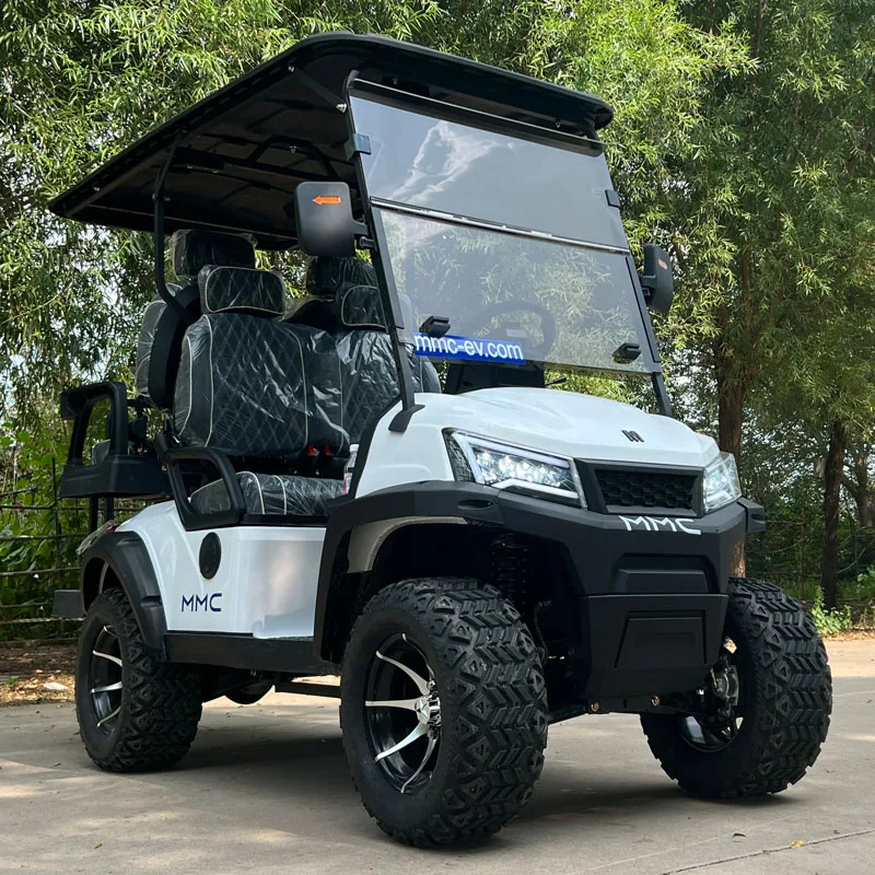 Made in China New Energy Environmental Protection Electric Four Wheel Golf Cart 48V Lithium Battery 2+2 Seat Luxury Hunting Car