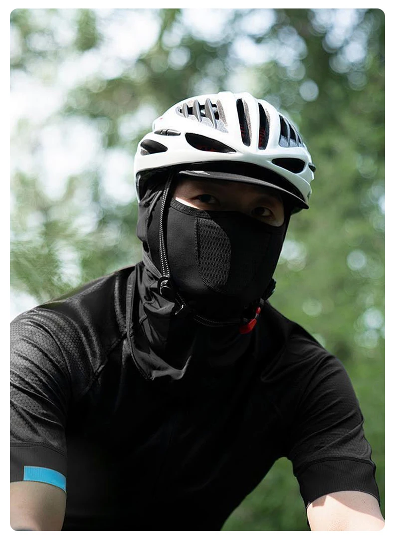 Motorrad-Vollgesichtsmaske, Herren-Sturmhaube mit Brillenloch, Fahrradmasken, UV-Schutz, atmungsaktiv, kühl, Sommer, Sport, Gesichtsmaske – Detail 12