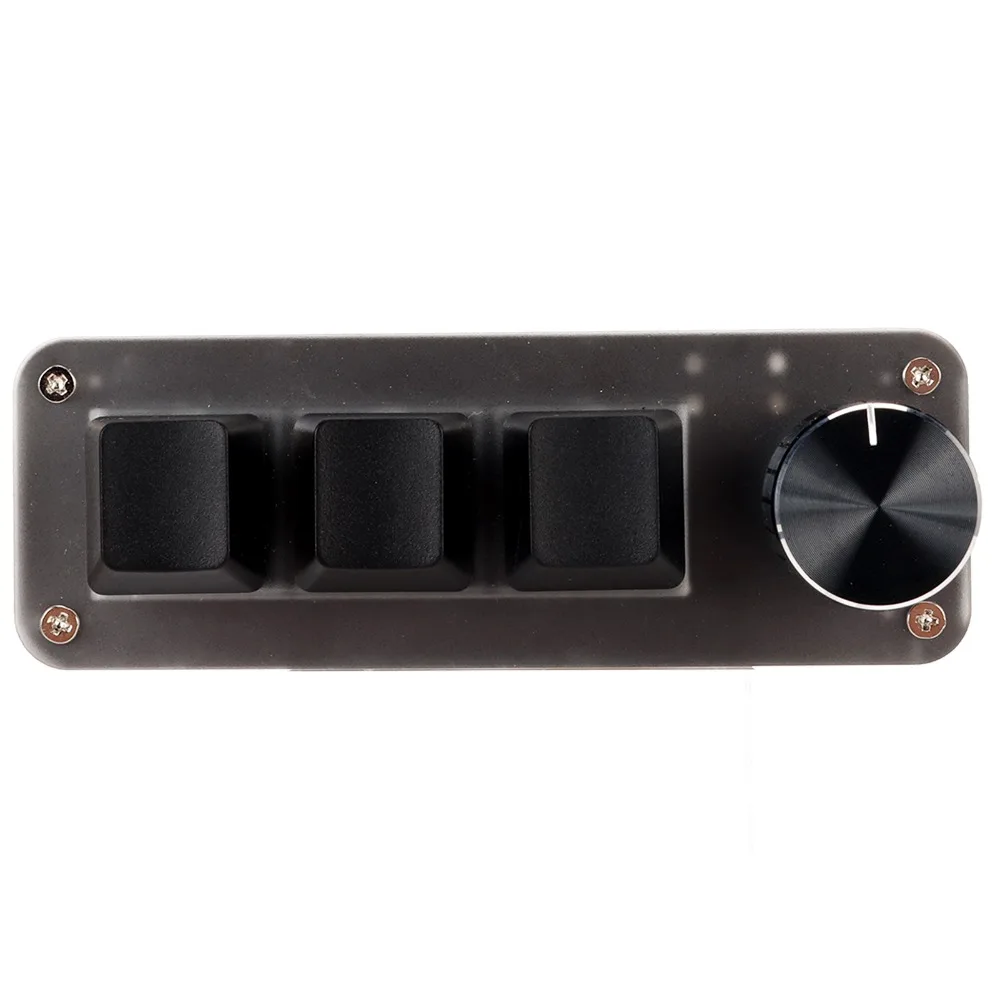 3 Keys 1 Knob/4 Keys Mechanical Macro Keyboard Plug and Play USB Connection Gaming Keypad with Cable Mechanical Keyboard Office