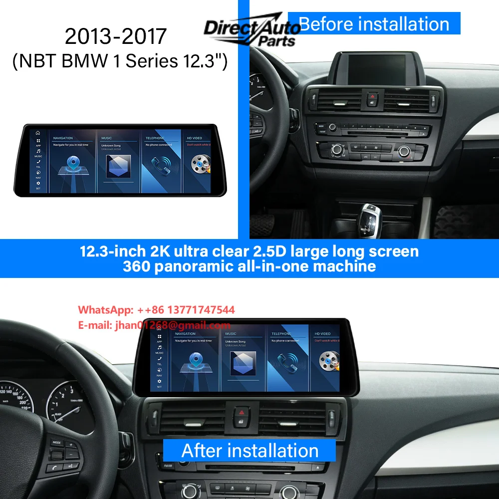 NBT 1 Series F02 12.3 Inch Android Car Screen GPS Navigation WIFI Carplay Android Auto Car DVD Player for Car 2013 - 2017