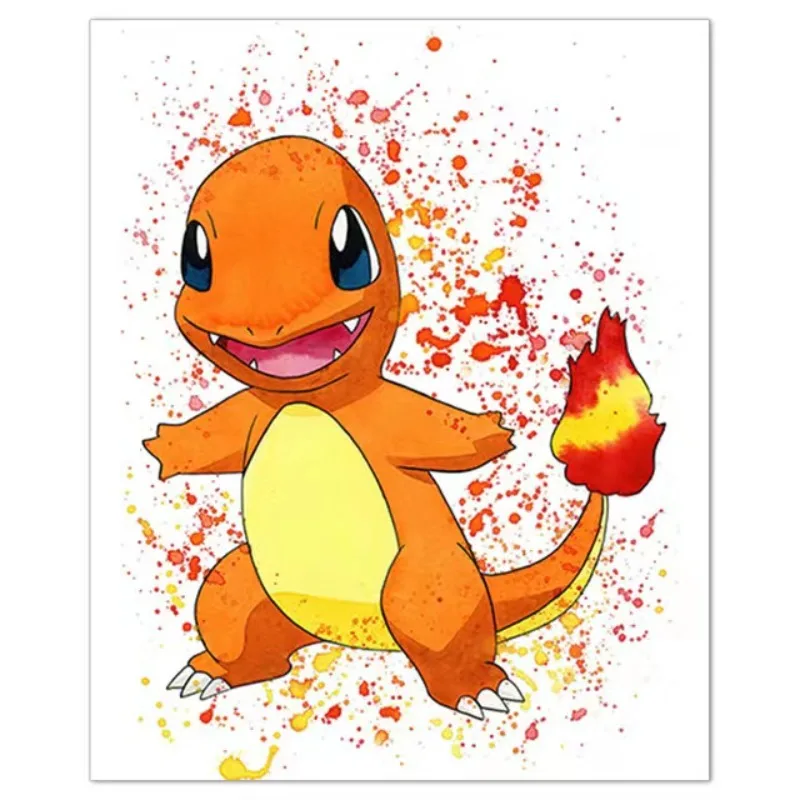 Anime Pokemon Canvas Painting Bulbasaur Charmander Squirtle Poster and Print Watercolor Wall Art Picture Home Decor Kids Gifts