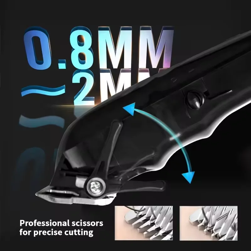 Waikil อุปกรณ์ตัดผมไร้สายสำหรับผู้ชาย, ที่ตัดขนไฟฟ้าใหม่หัวน้ำมันเครื่องตัดแต่งผมไฟฟ้าชาร์จ USB