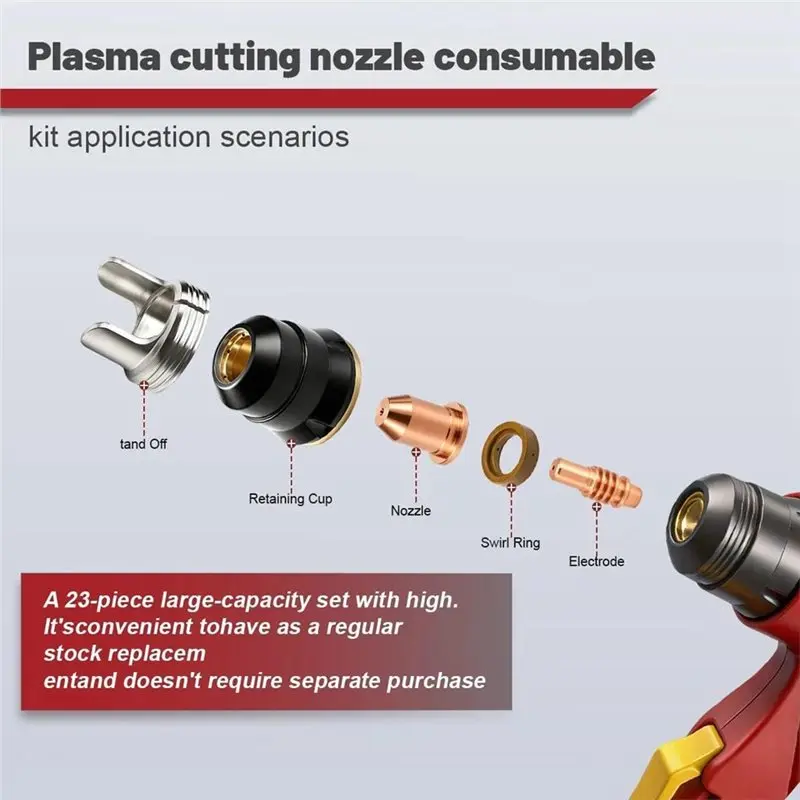 SHGO-For Harbor Freight Titanium Plasma65 TI-PC65 23Pack Electrode Nozzle 59182 59164 65A Torch