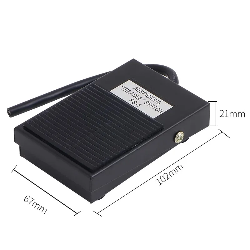 

1pcs Metal Foot Switch Controller SPDT Foot Pedal Self Reset Cable 12cm Momentary 1NO1NC 10A/250V