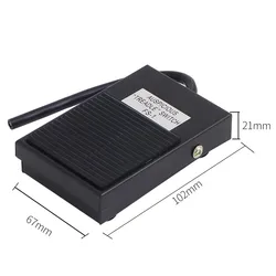 1pcs Metal Foot Switch Controller SPDT Foot Pedal Self Reset Cable 12cm Momentary 1NO1NC 10A/250V