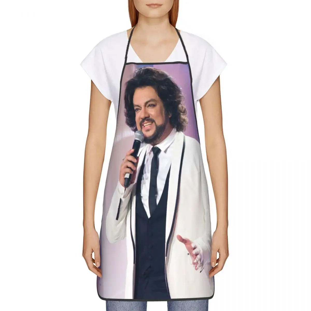 Philipp Kirkorov At Christmas Song Aprons for Women Men Russia Pop Singer Adult Kitchen Chef Bib Tablier Cuisine Cooking Baking