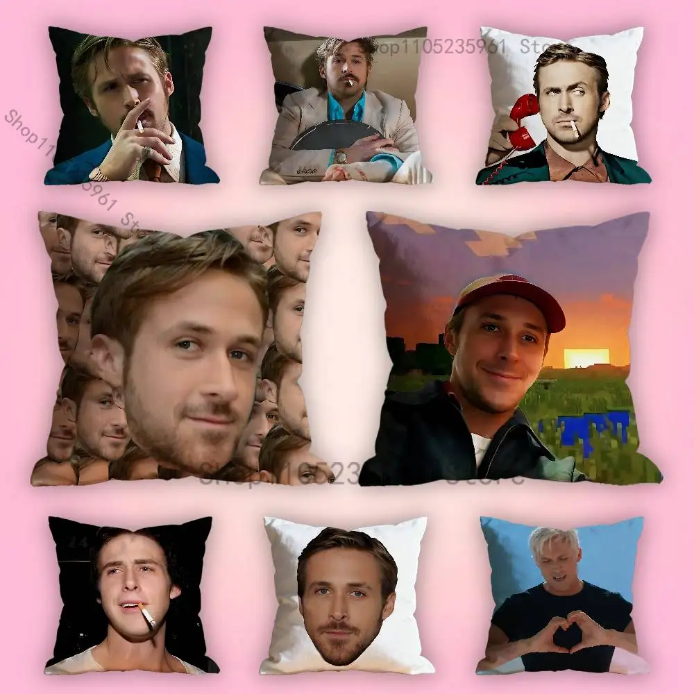 

R-Ryan G-Gosling Various Sizes Square Pillow Case For Car Home Bedchamber Decor Custom Valentine gift