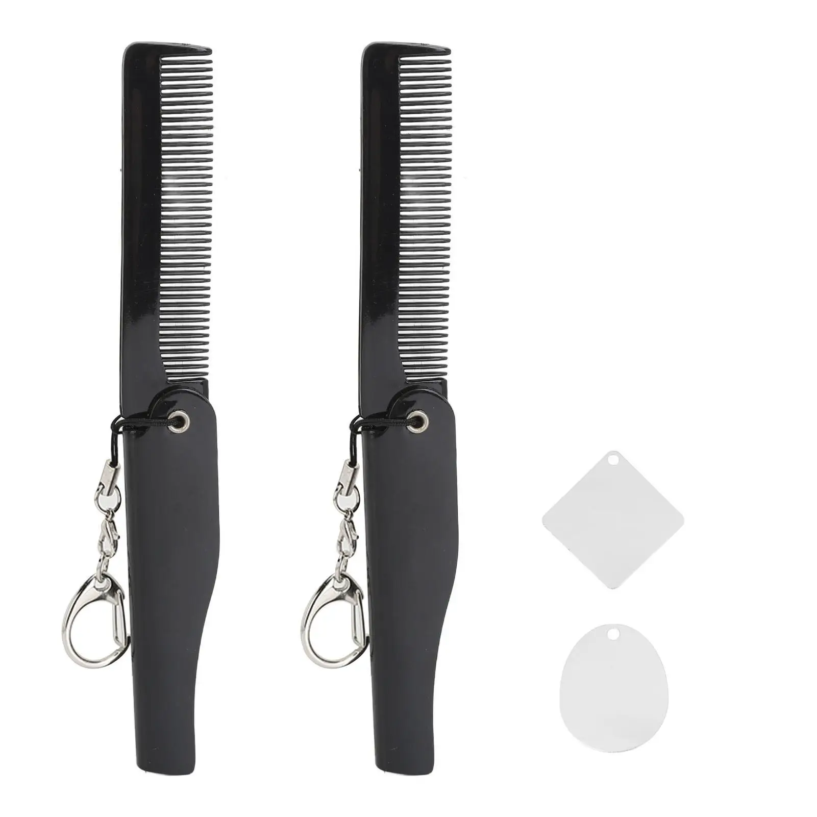 Portable Folding Hair Brush with Anti Static ABS Material and 2 Acrylic Mirrors for Travel Durable Compact Design