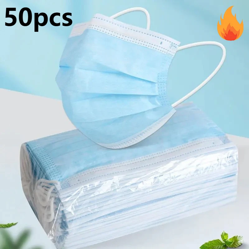 

50pcs Safety Protective Masks Health Protective Masks Activated Carbon Outdoor Disposable Masks Dust-proof Antibacterial Masks