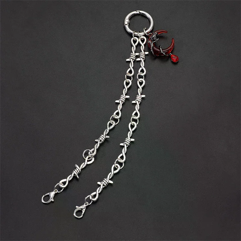 1 قطعة الرجعية القوطية الشرير انفصال مزدوجة شوكة الأحذية ديكور سلسلة سهلة الإصدار مشبك آلية مثالية DIY بها بنفسك الإكسسوارات #5