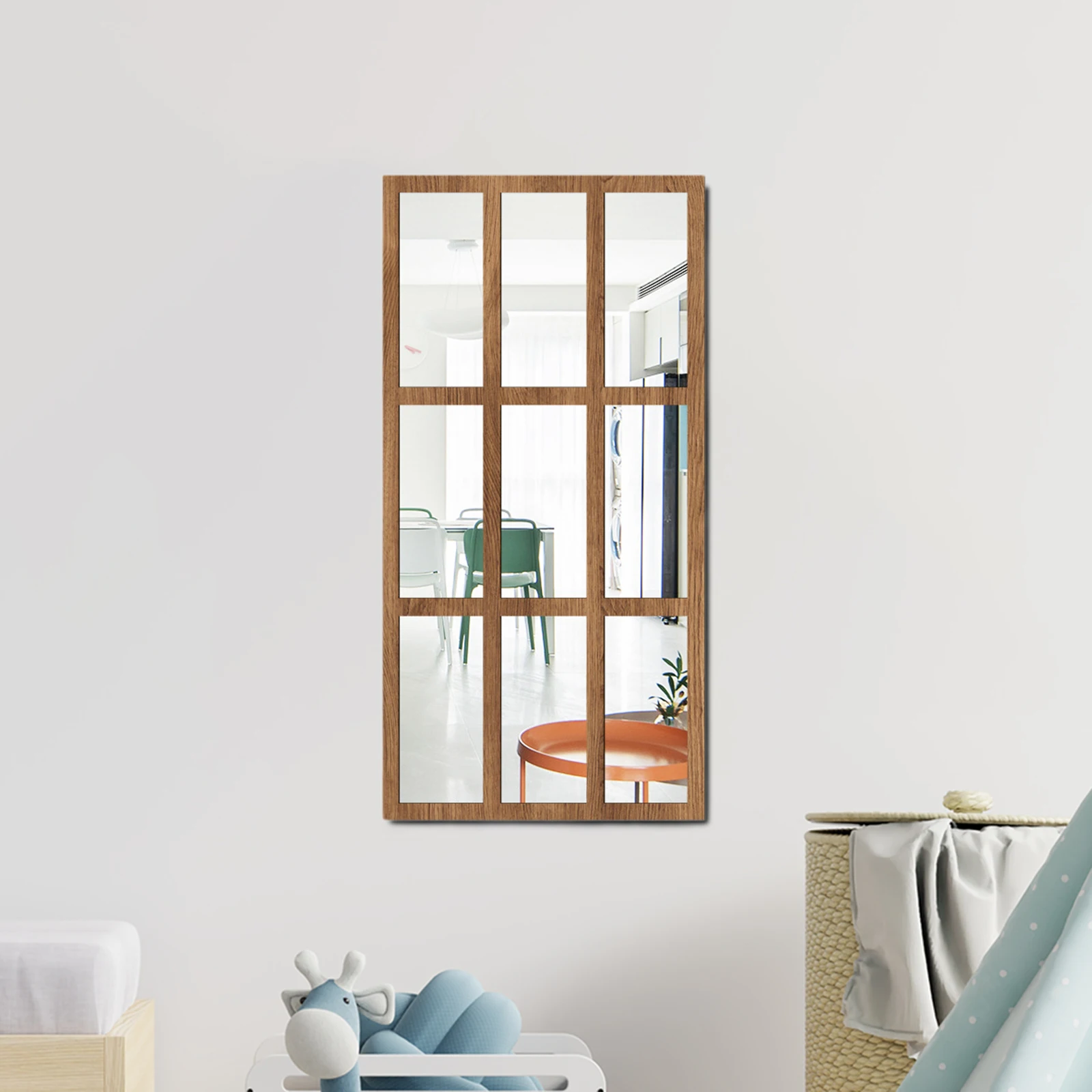 Decorative Wall Mirror Minimalist Imitation Window Wall Mirror Wall Decor for Living Room Farmhouse Bathroom Kitchen Bedroom