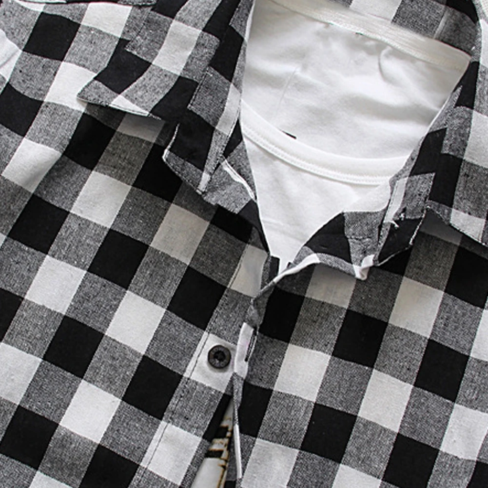 قمصان رجالية كاجوال منقوشة بأزرار لأسفل ، قميص بأكمام قصيرة ، قمم ، بلوزة ، طية صدر السترة ، خفيفة الوزن ، تنفس ، تيشيرتات مريحة