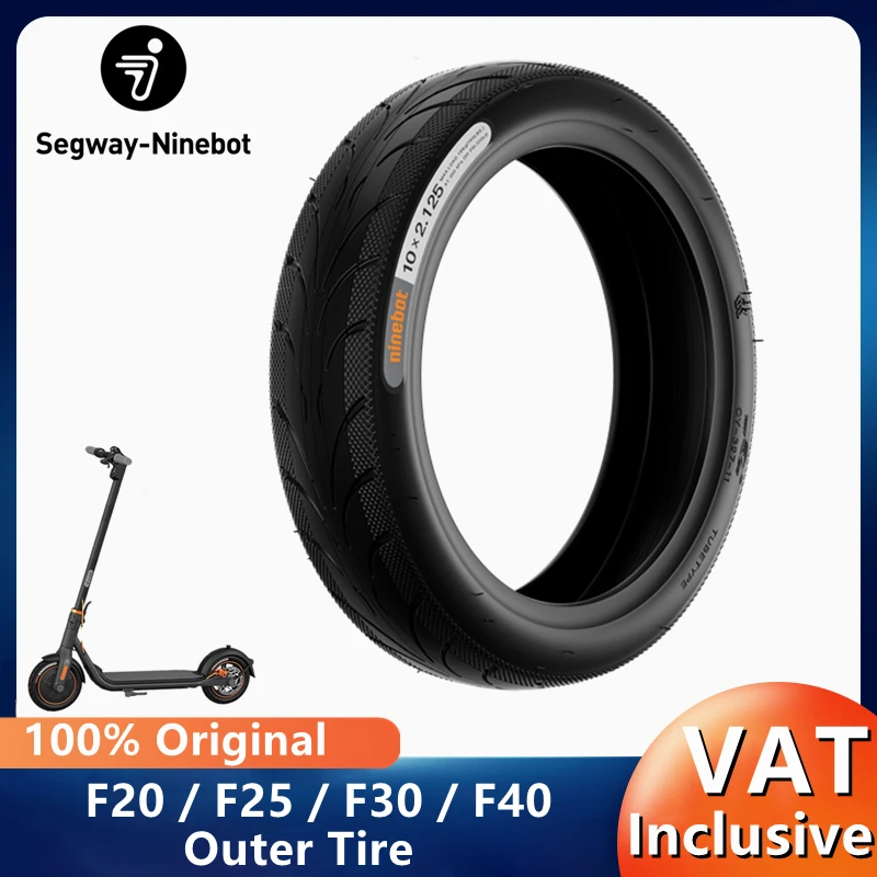 Original Ninebot By Segway F20/F25/F30/F40 Electric Scooter Outer Tire Front and Rear 10x2.125 Pneumatic Tyre Replacement