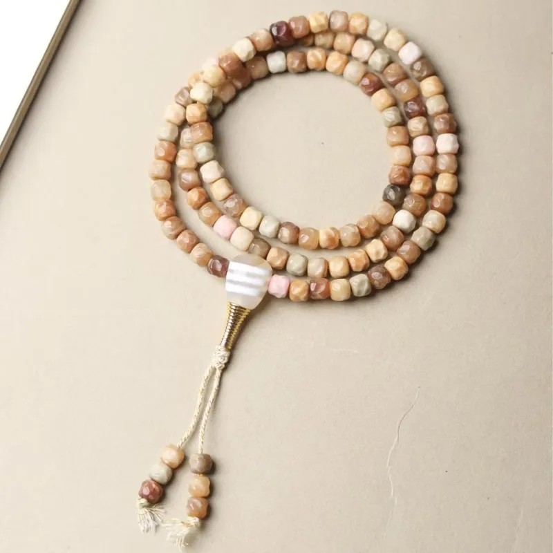 Hot-Selling Natural Multi-Gem Ridge Bodhi Bracelet With A Three-Way Design Wearing Around Neck Or In Hand