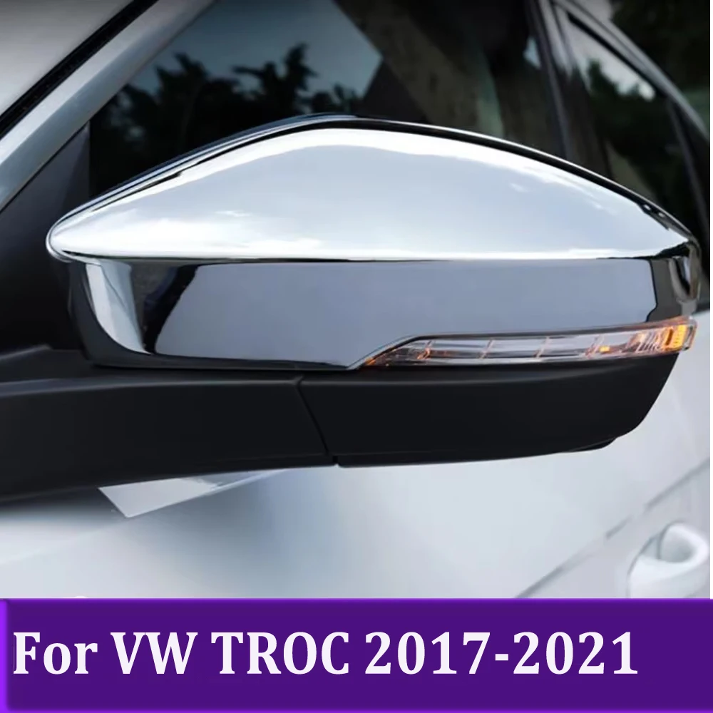 Side Door Rearview Mirror Cover For Volkswagen T-ROC TROC 2017-2019 2020 2021 Trims Car Styling Sticker Exterior Accessories