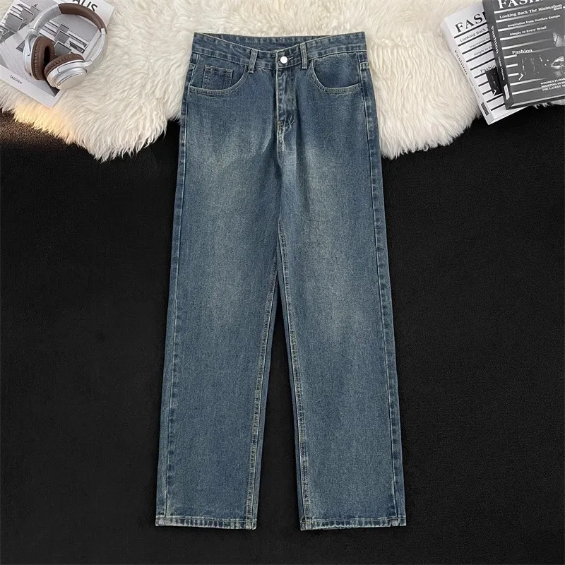 

Spring Autumn Thin Jeans Men's Loose Straight Casual Long Pants Waed Cotton Polyester Blend Comfortable Classic Sle