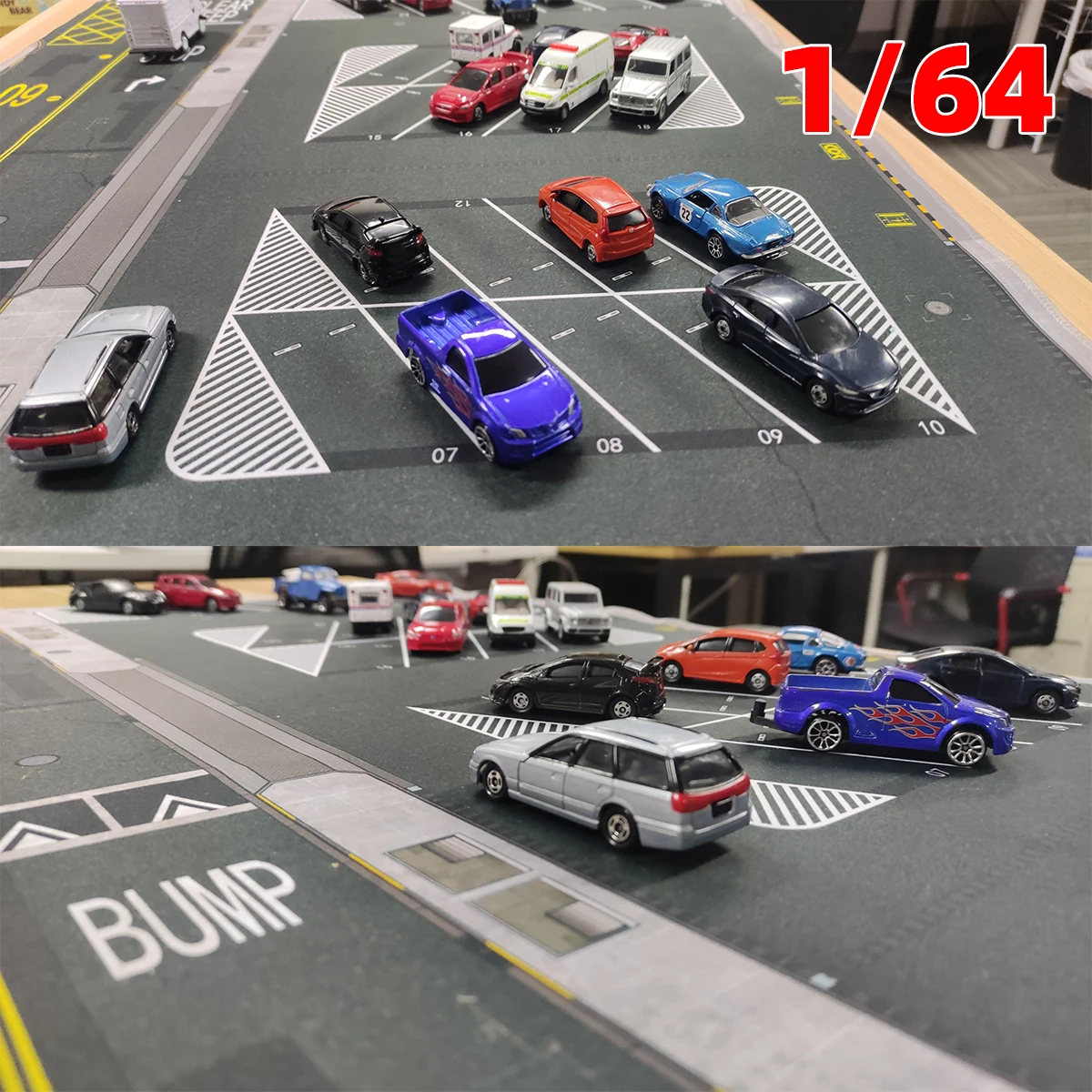 New York Parkplatz-Bodenmatte Automodell Sandtisch-Teile Maßstab 1/64 Ausstellungsständer Spielmatte – Detail 1