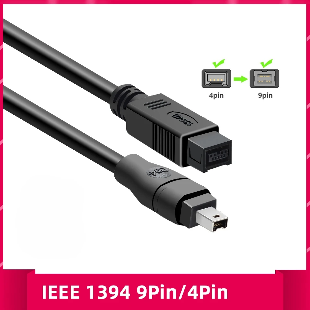 كابل Firewire Premium 1394B 800 IEEE 9Pin إلى 9Pin 9Pin إلى 4Pin IEEE1394a 6Pin إلى 6Pin ذكر إلى ذكر 1394 خط للكمبيوتر DV iLink