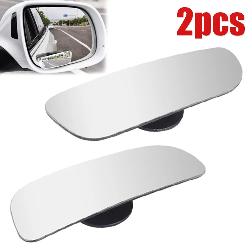 2pcs Wide Angle Long Mirror Car Auxiliary Rearview Mirror 360 Rotation Adjustable Auto Motorcycle Universal Blind Spot Mirrors