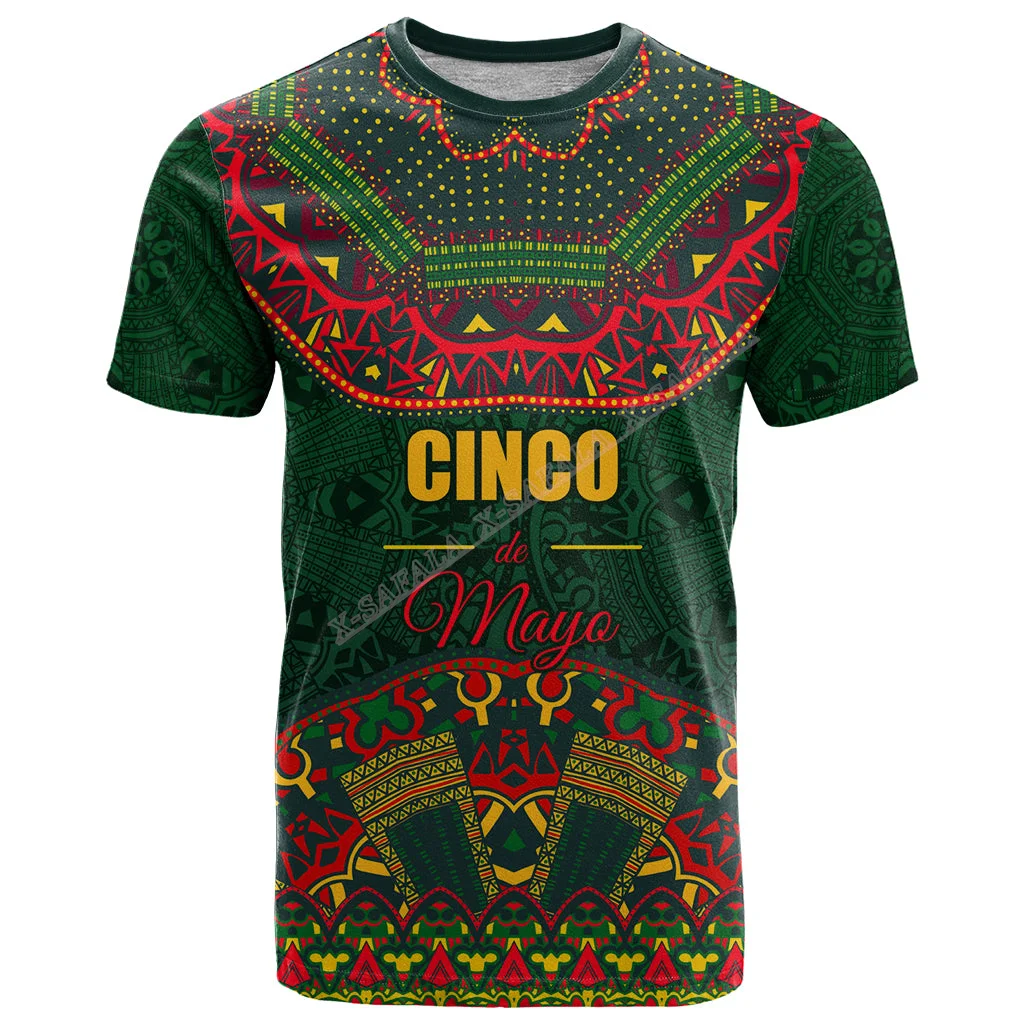 American Mexico Cinco de Mayo Puebla 3D Print Men Adult T-Shirt POLO Shirt Baseball Jersey Hawaiian Top Tee Short Sleeve