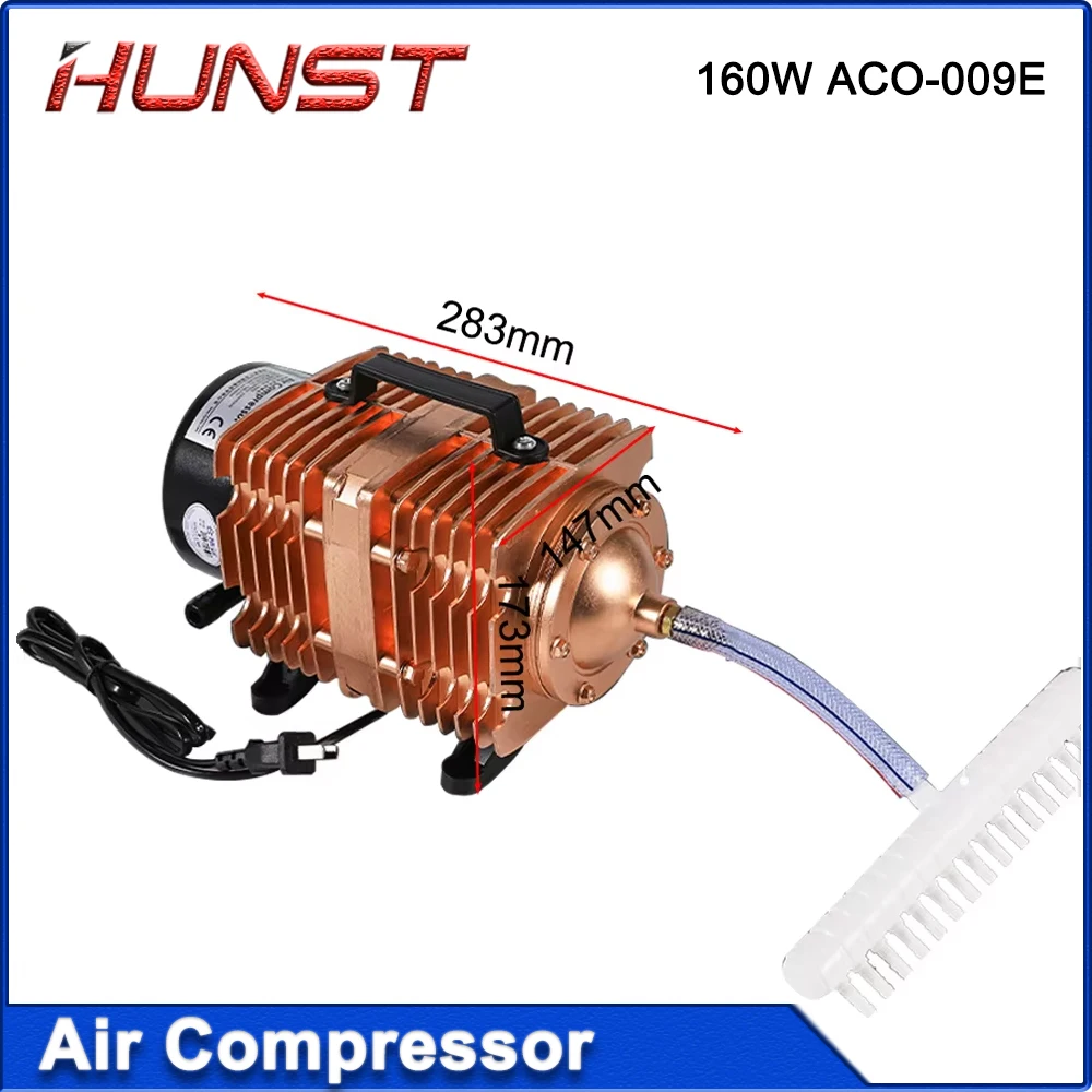 مضخة هواء بملف لولبي لضاغط الهواء بقوة 160 وات من Hunst ACO-009E، ملحقات آلة قطع النقش بالليزر CO2