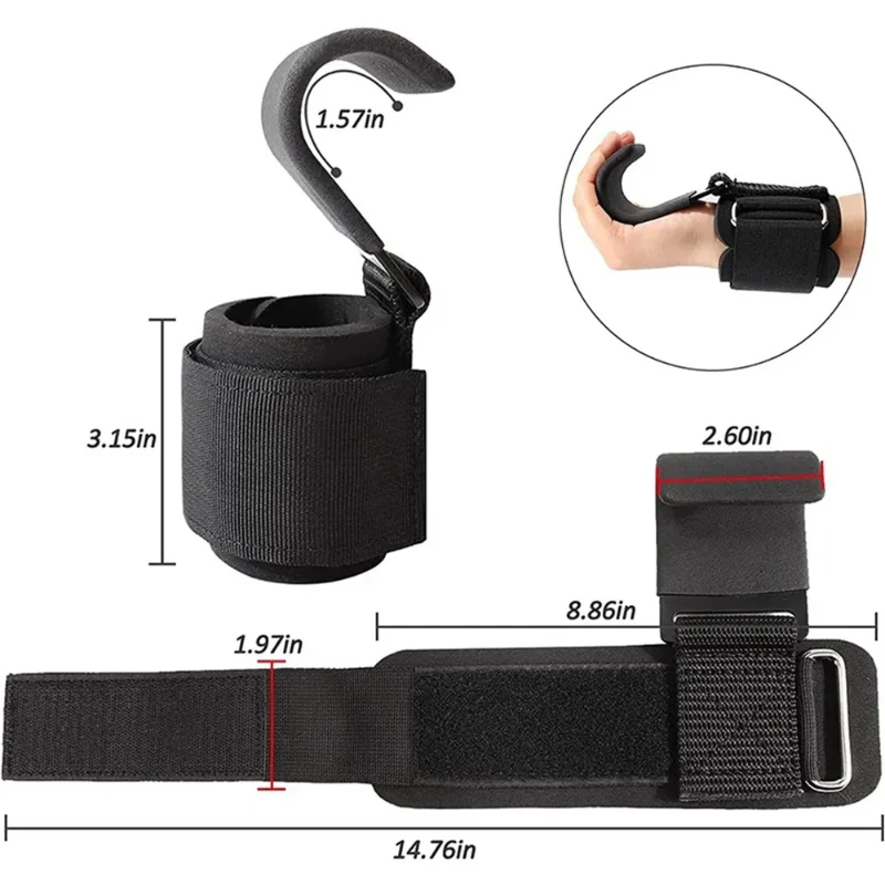 Fitness Squat Weightlifting Pull-up Wrist Hook Horizontal Bar Exercise Strength Training Without Strangling Power Hook