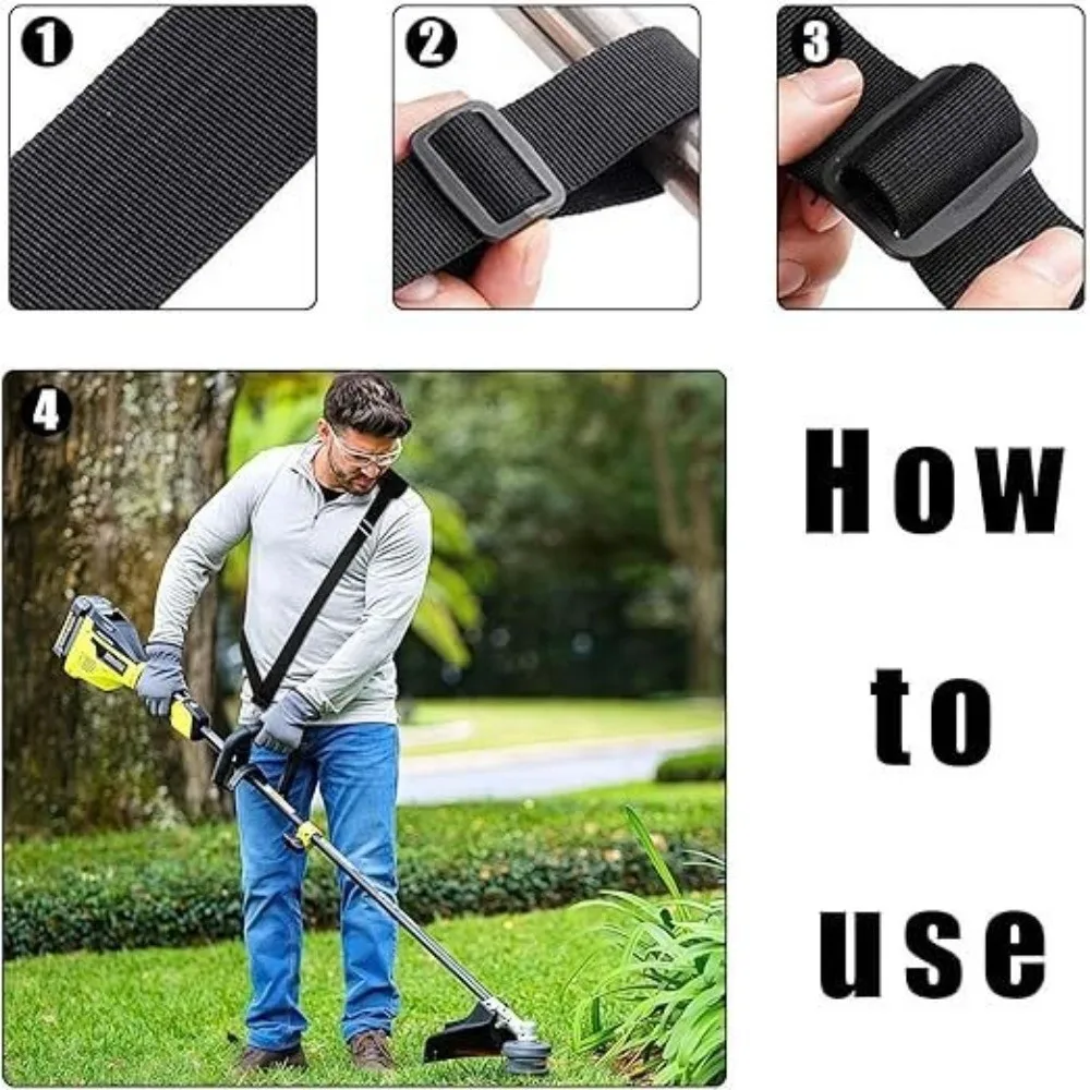 Adjustable Length Trimmer Shoulder Strap Universal Fit Nylon Belt Weeder Strap Metal Clip Ergonomic Design