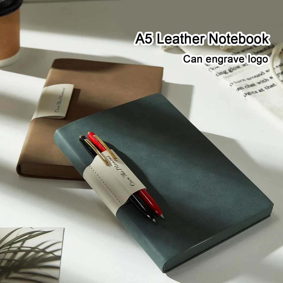 (Grabado de logotipo disponible) Cuaderno de negocios A5 de tapa blanda, cuaderno de estudiante engrosado, libro de actas de reuniones, diario de estudiante, cuaderno de extractos, 128 páginas, 256 páginas