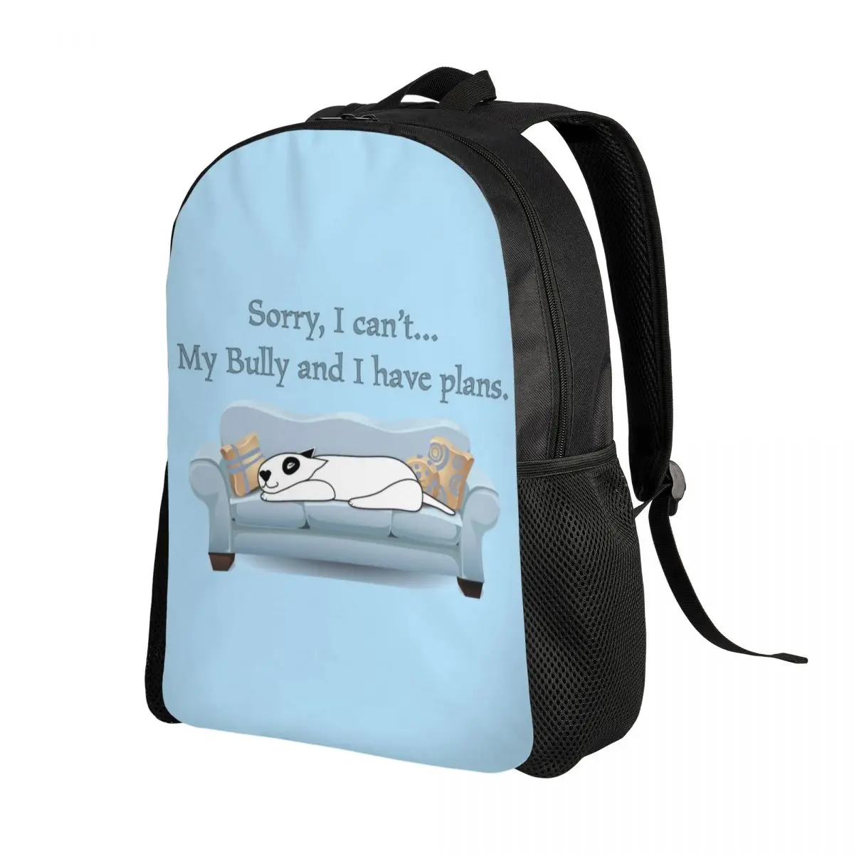 Custom Bull Terrier Bullies Rule Travel Backpack Men Women School Laptop Bookbag Puppy Pet Dog College Student Daypack Bags