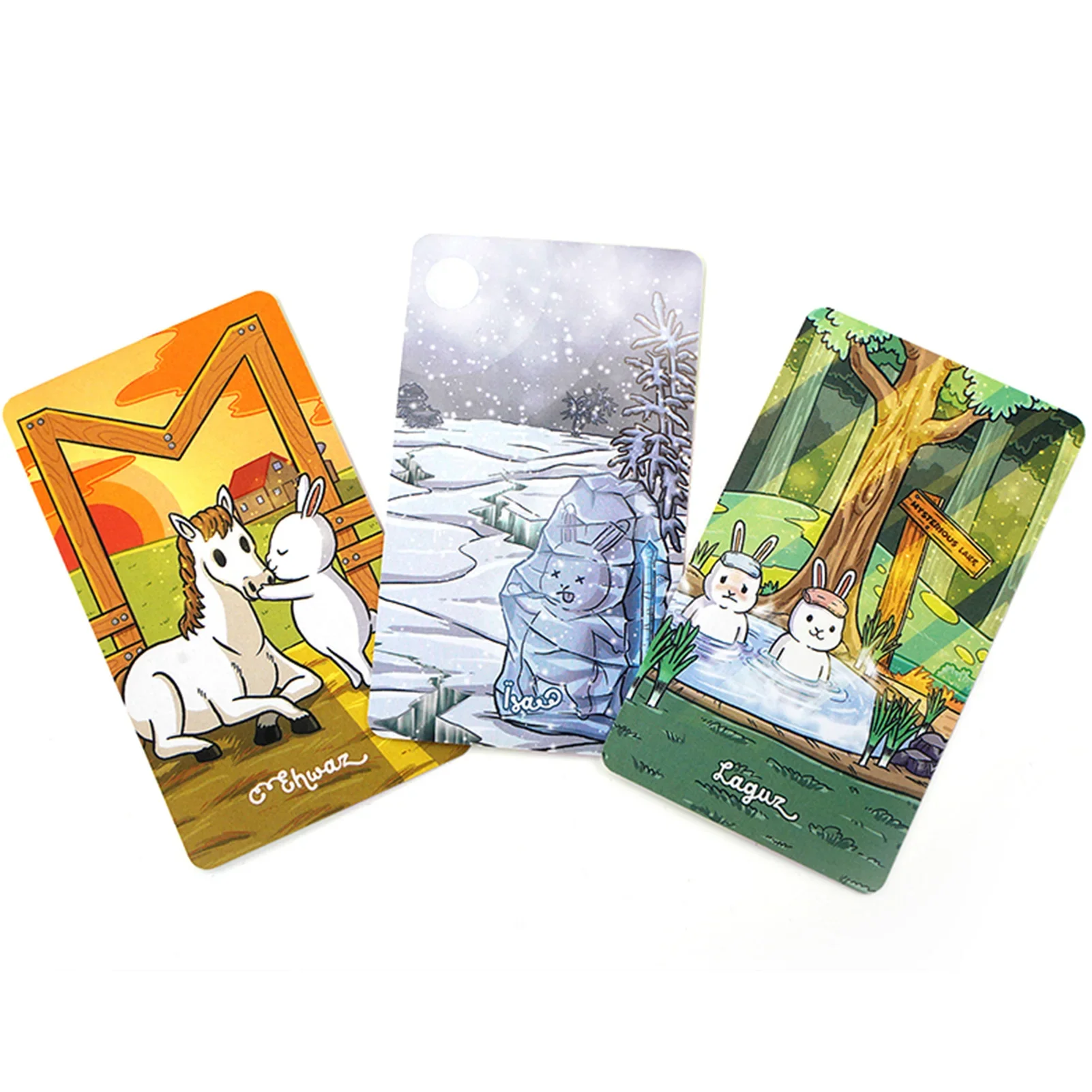 Jeu de cartes de tarot en anglais Chubby Bun Rune, jeu de société magique, avec guide pour lire le destin, pour fête de famille, oracle, carte de prophète