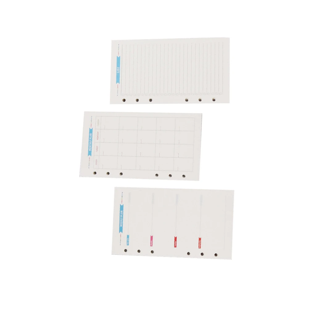 3 Leaf Paper Set A6 Monthly Weekly Planner Inserts for Notebook Smooth Writing Quality Material Daily Use